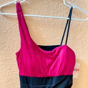 New City Triangles one shoulder dress